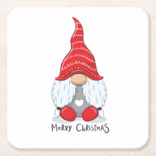 Cute Kerstmis Gnome Waterverf    ArtBeverage Ca Kartonnen Onderzetters