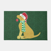Cute Kerstmis Golden Retriever Holiday Custom Deurmat (Voorkant)