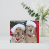 Cute Kerstmis Golden Retrievers briefkaart (Staand voorkant)