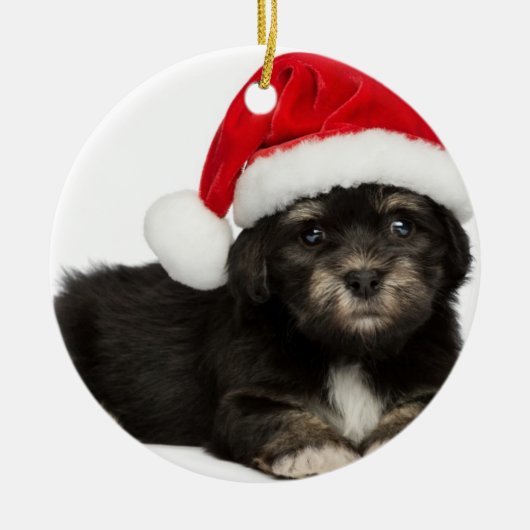 Cute Kerstmis Havanese Puppy Dog Metalen Ornament (Voorkant)