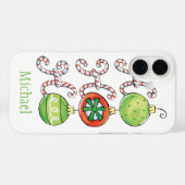 Cute Kerstmis Ho Ho Ho, Candy Canes Ornaments Case-Mate iPhone Case (Achterkant (horizontaal))