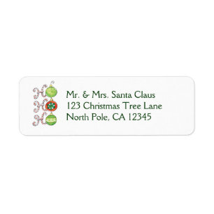 Cute Kerstmis Ho Ho Ho, Candy Canes Ornaments Etiket