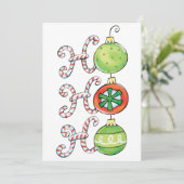 Cute Kerstmis Ho Ho Ho, Candy Canes Ornaments Kaart (Staand voorkant)