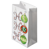 Cute Kerstmis Ho Ho Ho, Candy Canes Ornaments Klein Cadeauzakje (Voorkant Gekanteld)