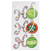 Cute Kerstmis Ho Ho Ho, Candy Canes Ornaments Klein Cadeauzakje (Voorkant)