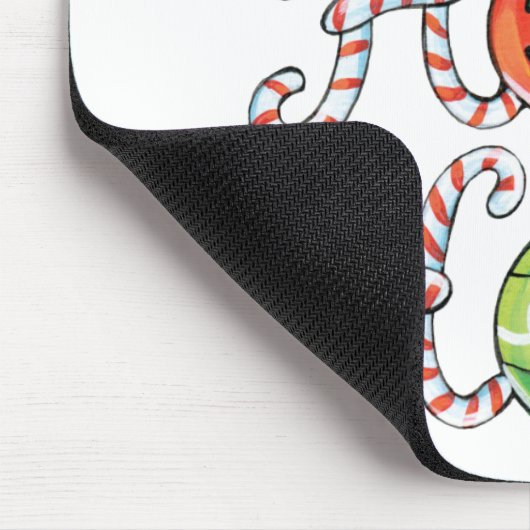 Cute Kerstmis Ho Ho Ho, Candy Canes Ornaments Muismat (Hoek)