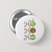 Cute Kerstmis Ho Ho Ho, Candy Canes Ornaments Ronde Button 5,7 Cm (Voorkant /achterkant)