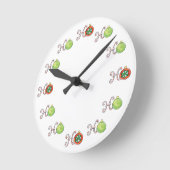 Cute Kerstmis Ho Ho Ho, Candy Canes Ornaments Ronde Klok (Hoek)