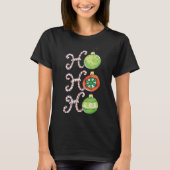 Cute Kerstmis Ho Ho Ho, Candy Canes Ornaments T-shirt (Voorkant)