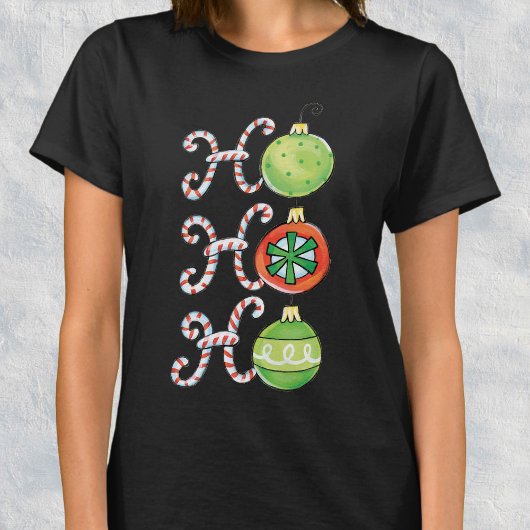 Cute Kerstmis Ho Ho Ho, Candy Canes Ornaments T-shirt