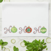 Cute Kerstmis Ho Ho Ho, Candy Canes Ornaments Theedoek (Gevouwen)