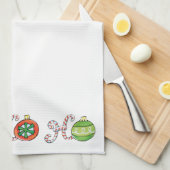 Cute Kerstmis Ho Ho Ho, Candy Canes Ornaments Theedoek (Quarter Fold)