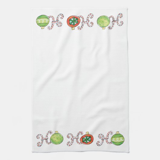 Cute Kerstmis Ho Ho Ho, Candy Canes Ornaments Theedoek (Verticaal)