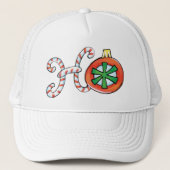 Cute Kerstmis Ho Ho Ho, Candy Canes Ornaments Trucker Pet (Voorkant)
