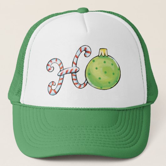 Cute Kerstmis Ho Ho Ho, Candy Canes Ornaments Trucker Pet (Voorkant)