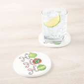 Cute Kerstmis Ho Ho Ho, Candy Canes Ornaments Zandsteen Onderzetter (Zijkant)