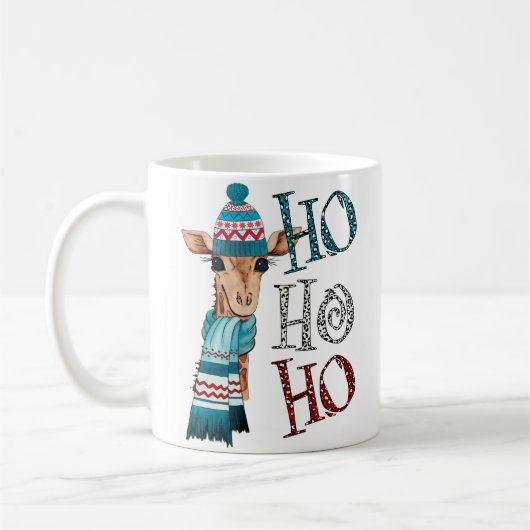Cute Kerstmis Ho Ho Ho Giraffe Koffee Mok (Links)