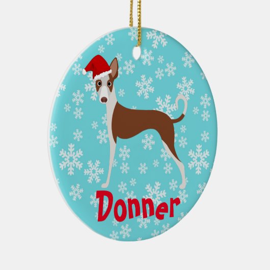 Cute Kerstmis - Ibizan hound Keramisch Ornament (Rechts)