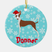 Cute Kerstmis - Ibizan hound Keramisch Ornament (Voorkant)