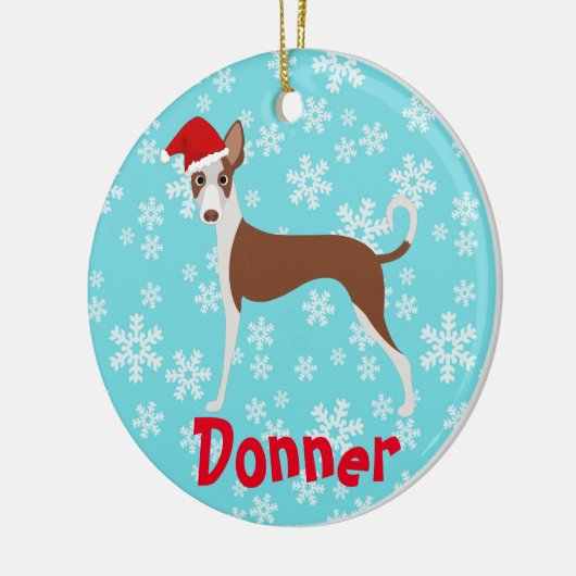 Cute Kerstmis - Ibizan hound Keramisch Ornament (Links)