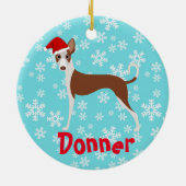 Cute Kerstmis - Ibizan hound Keramisch Ornament (Achterkant)