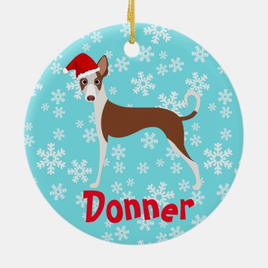 Cute Kerstmis - Ibizan hound Keramisch Ornament (Achterkant)