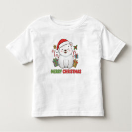 Cute Kerstmis Ijsbeer Illustratie Kinder Shirts