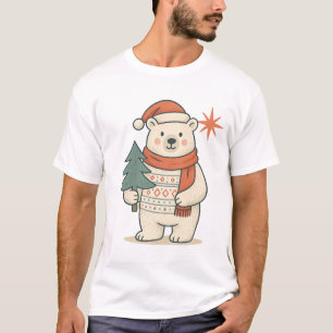 Cute Kerstmis Ijsbeer T-Shirt Scandinavisch