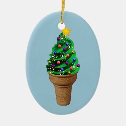 Cute Kerstmis-ijsboom Moderne versiering Keramisch Ornament (Voorkant)