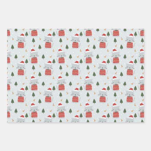 Cute Kerstmis Inpakpapier Vel (Voorkant 3)