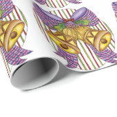 Cute Kerstmis Jingle Bells met lint en lint Cadeaupapier (Rol Hoek)