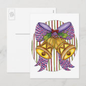 Cute Kerstmis Jingle Bells met lint en lint Feestdagenkaart (Voorkant / Achterkant)