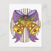Cute Kerstmis Jingle Bells met lint en lint Feestdagenkaart (Voorkant)