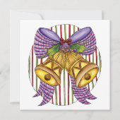 Cute Kerstmis Jingle Bells met lint en lint Kaart (Voorkant)