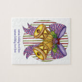 Cute Kerstmis Jingle Bells met lint en lint Legpuzzel (Horizontaal)