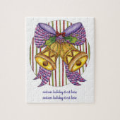 Cute Kerstmis Jingle Bells met lint en lint Legpuzzel (Verticaal)