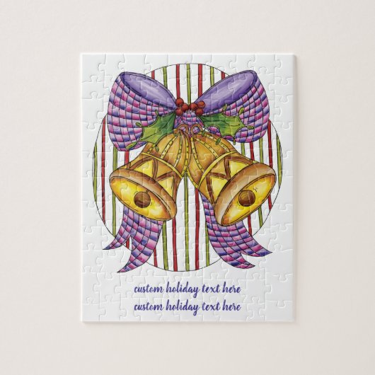 Cute Kerstmis Jingle Bells met lint en lint Legpuzzel (Verticaal)