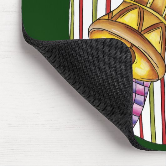 Cute Kerstmis Jingle Bells met lint en lint Muismat (Hoek)