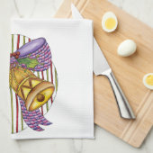 Cute Kerstmis Jingle Bells met lint en lint Theedoek (Quarter Fold)