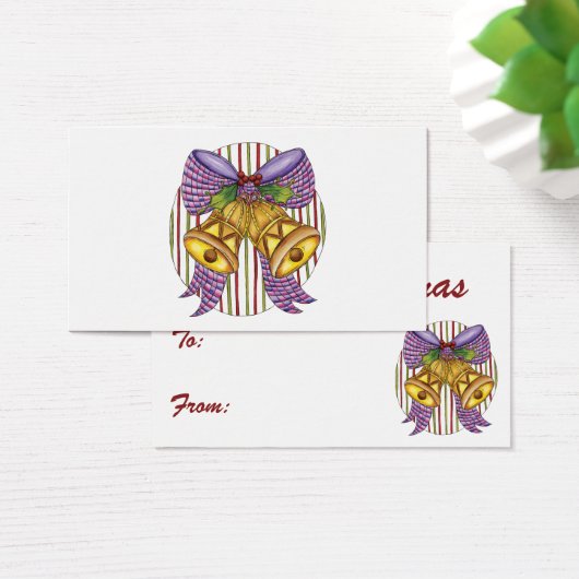 Cute Kerstmis Jingle Bells met lint en lint Visitekaartjes (Bureau)