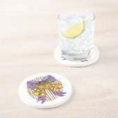 Cute Kerstmis Jingle Bells met lint en lint Zandsteen Onderzetter (Zijkant)