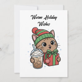 Cute Kerstmis Kat Kerstkaart