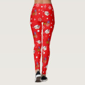 Cute Kerstmis Kat Red Leggings (Achterkant)