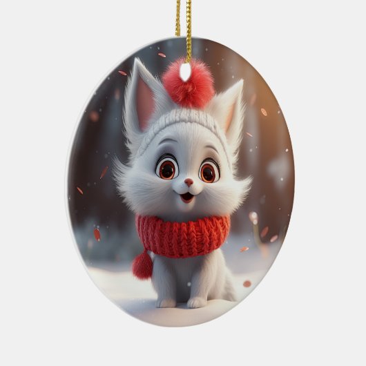 Cute Kerstmis Keramisch Ornament (Rechts)