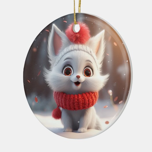 Cute Kerstmis Keramisch Ornament (Links)