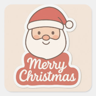 Cute Kerstmis Kerstman Gezicht Sticker