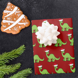 Cute Kerstmis Kinder Dinosaur Santa Inpakpapier Vel