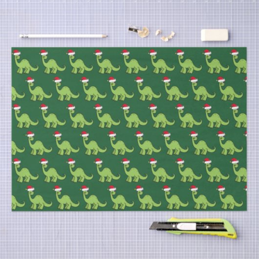 Cute Kerstmis Kinder Dinosaur Santa Tissuepapier (Craft)