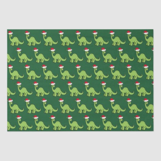 Cute Kerstmis Kinder Dinosaur Santa Tissuepapier (Voorkant)