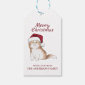 Cute Kerstmis Kitten Cadeaulabel (Voorkant)